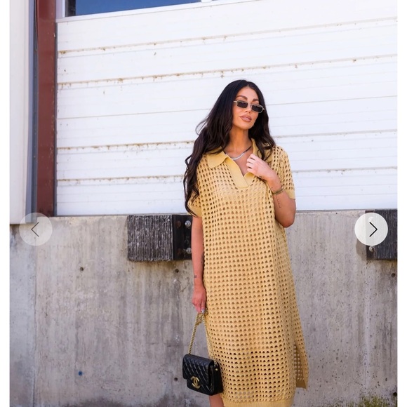 DRESSED IN LALA ORIGINAL: Soul Stuff Knit Dress + Slip Dress in Tan - Picture 4 of 4